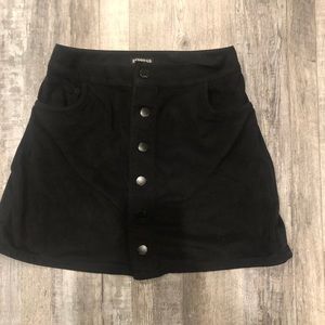 Black suede express skirt